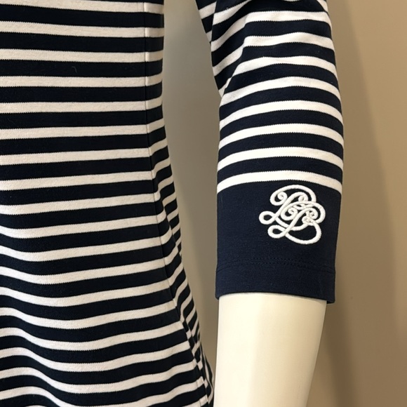 Brooks Brothers Blue and White Striped Knit Dress with a ¾ Sleeve Sweater… - Picture 3 of 12
